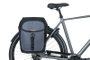 Basil Miles Alforjas Unisex para Bicicleta, Doble Bolsa, Impermeable IPX3, 34L, Gris/Negro, Instalación Portaequipajes con MIK