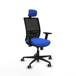 PIQUERAS Y CRESPO Silla de oficina Yunquera con mecanismo Sincro/Traslack Azul y Negro