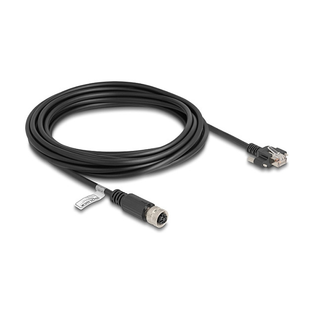 DeLOCK Cable de red industrial M12 4 pines hembra a RJ45 macho Cat.5e FTP 5 m Negro DeLOCK Cable de red industrial M12 4 pines hembra a RJ45 macho Cat.5e FTP 5 m Negro