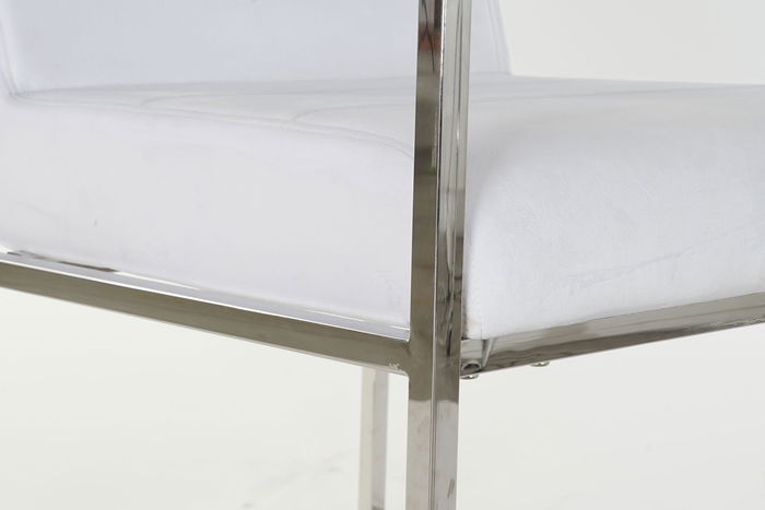 DKD Home Decor Butaca Moderno Blanco Acero Poliester 57 x 92 x 75 cm