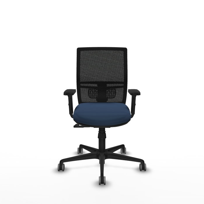 PIQUERAS Y CRESPO Silla de oficina Yunquera con mecanismo Sincro, Azul marino y Negro