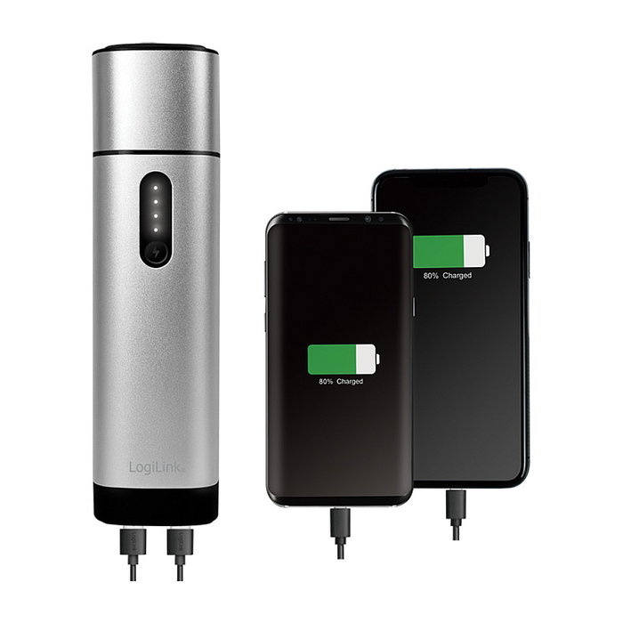 LogiLink Car Jump Starter y Power Bank móvil de 10.000 mAh con linterna