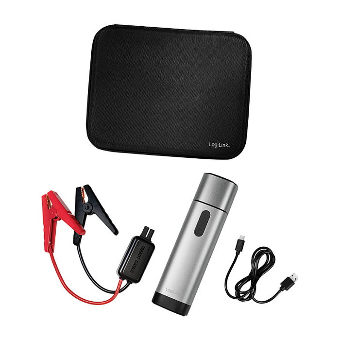 LogiLink Car Jump Starter y Power Bank móvil de 10.000 mAh con linterna