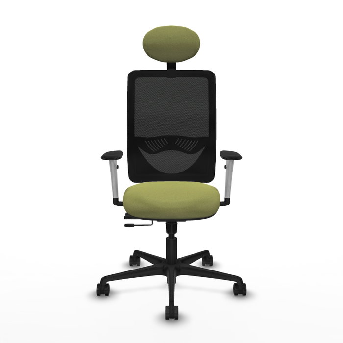 PIQUERAS Y CRESPO Silla de oficina Zulema con mecanismo Sincro/Traslack, Verde oliva y Negro