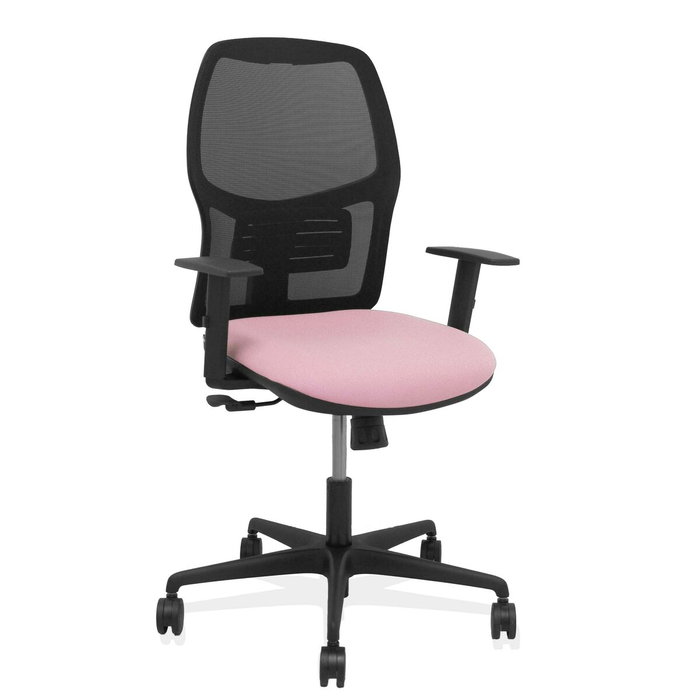 PIQUERAS Y CRESPO Silla Yunquera Sincro, Malla Negra y Asiento Rosa