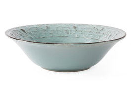 DKD Home Decor Ensaladera de Gres con Relieve Azul