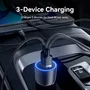 Vention Cargador de Coche FFQB0 100W con 2x USB-C y 1x USB-A, Negro