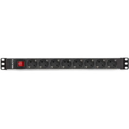 Salicru SPS 8F PDU - Regleta de Rack 19 Pulgadas - 8 Tomas Schuko - 16A - 250V - Con Interruptor y Protección IP20 - 1.5m de Cable