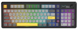 Ajazz AK980 V2 Teclado Mecánico Inalámbrico con Gift Switch V2 y Pantalla, Negro y Gris