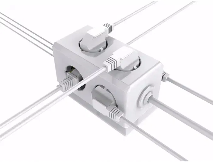 Q-connect Regleta de Enchufe Multiple 10 en 1 con Cable 1.4 m, 6 Tomas de Corriente + 3 Puertos USB + 1 Puerto USB-C, 140 x 76 x 87 mm, CE, ROHS, 250V/16A