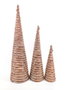 DKD Home Decor Set de 3 Conos de Ratán con LED 20x20x80 cm Natural