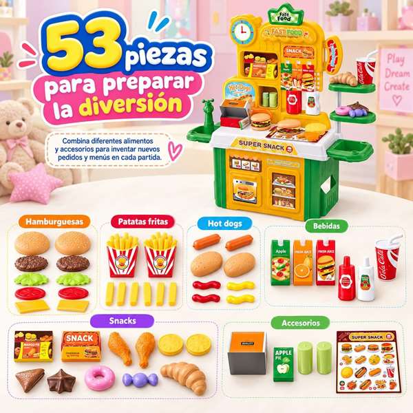 Jugatoys - jugahome Mini Market Food con accesorios 50x20x38cm