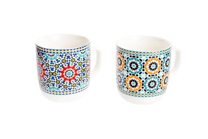 DKD Home Decor Mug Arabe Multicolor Porcelana 380ml (12 Unidades) 8.5 x 10 x 11.5 cm DKD Home Decor Mug Arabe Multicolor Porcelana 380ml (12 Unidades) 8.5 x 10 x 11.5 cm