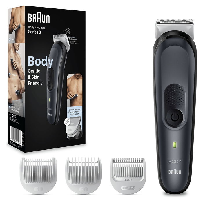 Braun BodyGroomer 3 BG3340 Recortador Corporal y Cortapelos para Barba y Vello Corporal