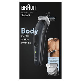 Braun BodyGroomer 3 BG3340 Afeitadora Corporal con Batería Recargable y 80 min de Autonomía, Negro/Gris