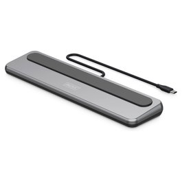 Digitus Estación de acoplamiento USB-C de 12 puertos, 8K UHD, 100W PD, HDMI, DisplayPort, USB-A, USB-C, RJ45 Gigabit, SD/MicroSD, color Gris
