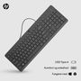 HP Teclado Cableado 150 USB Plug-and-Play Negro Confortable, Ideal para Uso Diario