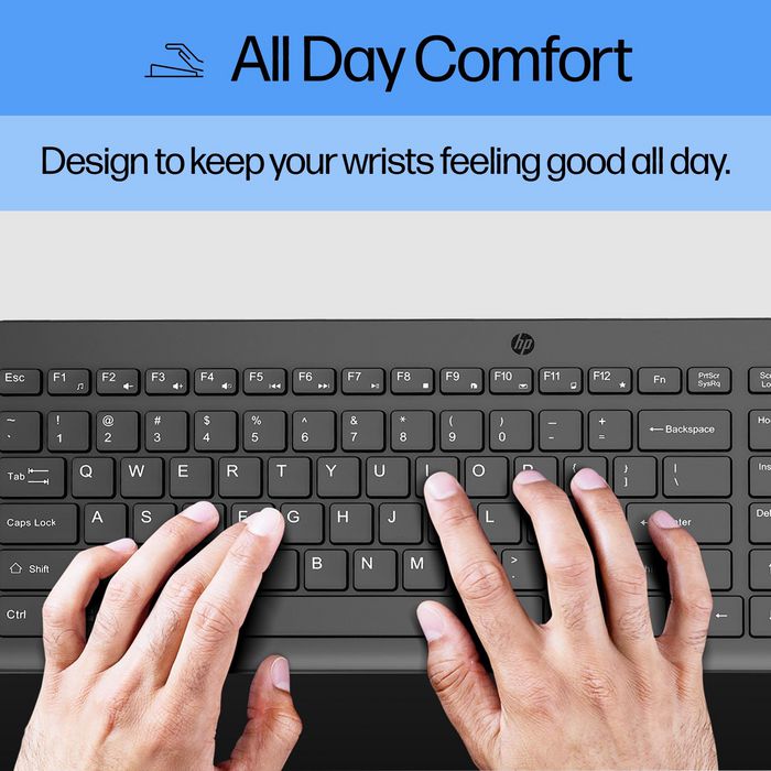 HP Teclado Cableado 150 USB Plug-and-Play Negro Confortable, Ideal para Uso Diario