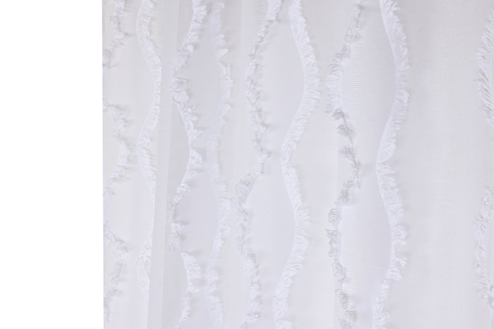 DKD Home Decor Cortina Boho Blanco 260 x 140 cm (2 Unidades) Poliester con 8 Anillas