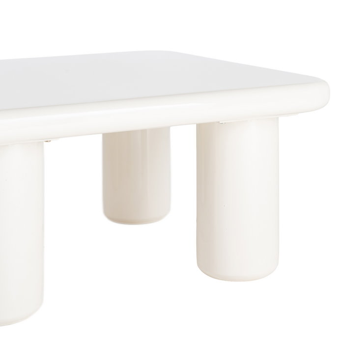 Mesa Centro Lacado Crema Dm Salón 78 X 78 X 41 cm