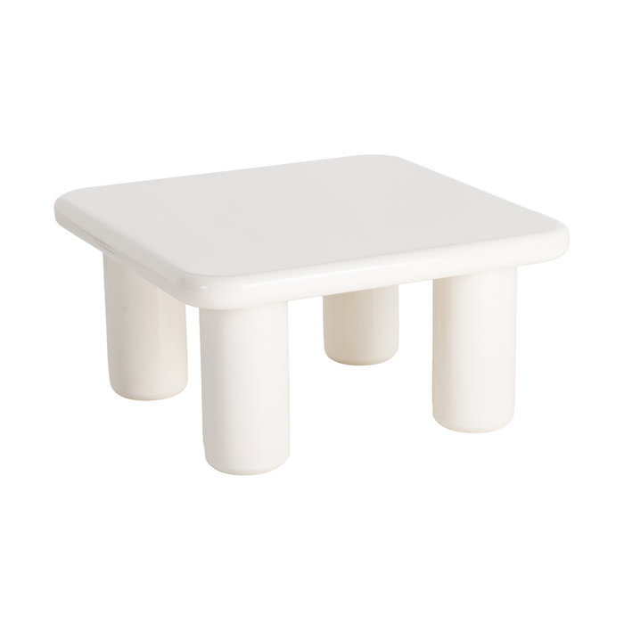 Mesa Centro Lacado Crema Dm Salón 78 X 78 X 41 cm
