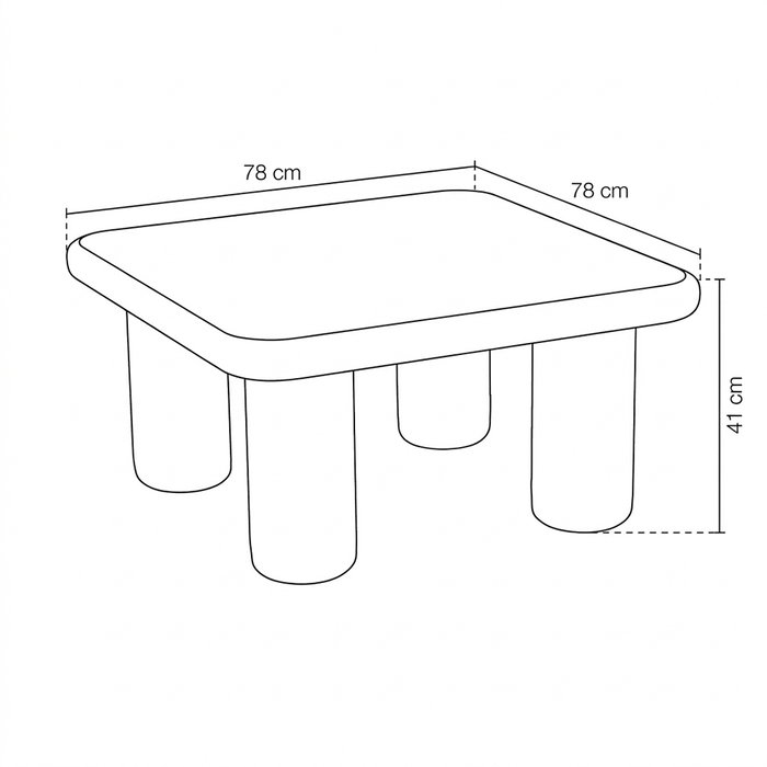 Mesa Centro Lacado Crema Dm Salón 78 X 78 X 41 cm