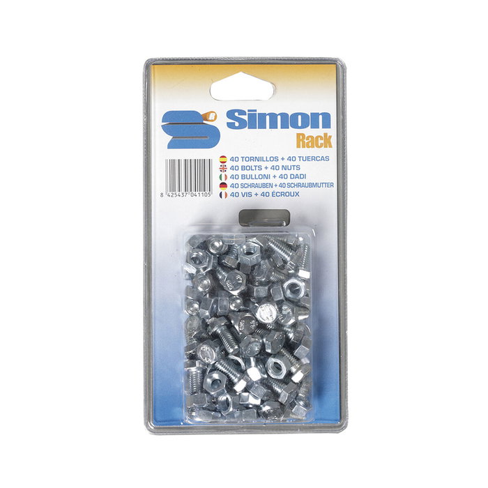 Simon Rack Blíster de 40 tornillos m8x15 DIN 933 + 40 tuercas
