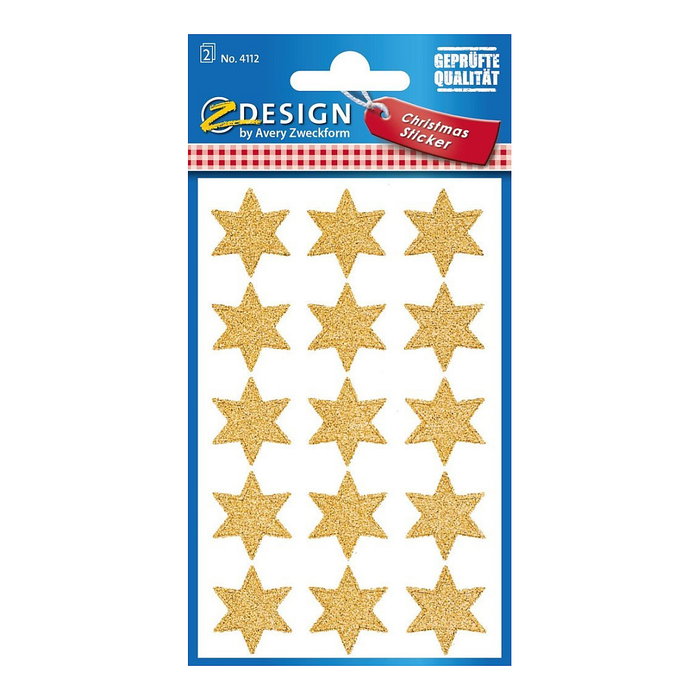 AVERY Zweckform Etiquetas en forma de estrella, dorado, 30 unidades