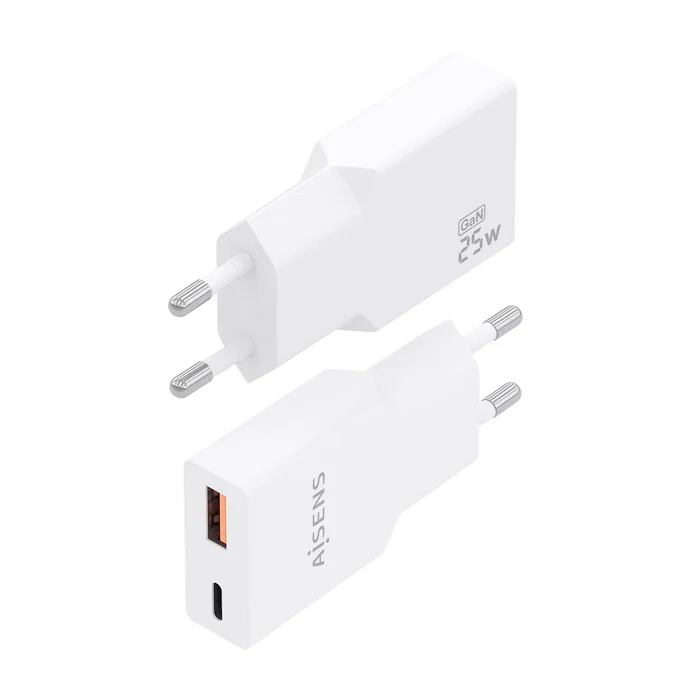 Aisens Cargador GaN 25W con USB-C y USB-A Blanco A110-1000 Aisens Cargador GaN 25W con USB-C y USB-A Blanco A110-1000