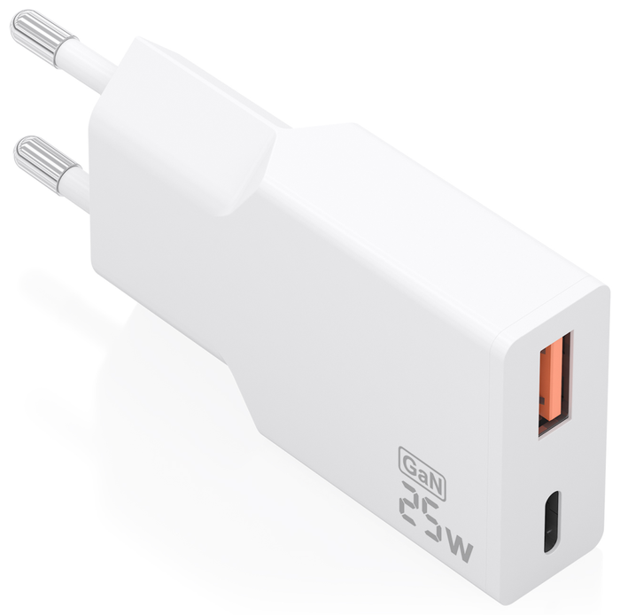 Aisens Cargador GaN 25W con USB-C y USB-A Blanco A110-1000 Aisens Cargador GaN 25W con USB-C y USB-A Blanco A110-1000