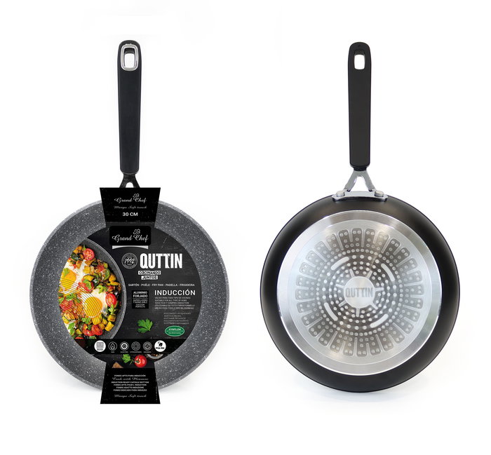 Quttin Sartén Grandchef, 30 cm, Diámetro 30.6 cm, Altura 6 cm (6 Unidades)