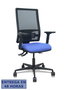 PIQUERAS Y CRESPO Silla Bormate con Mecanismo Asincro, Respaldo de Malla Negra y Asiento Azul Claro