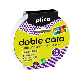 Plico Cinta adhesiva doble cara 15 mm x 20 m