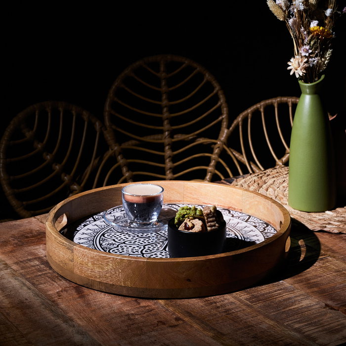 Home Deco Factory Bandeja Dune Negra Mirage Madera 35 cm Home Deco Factory Bandeja Dune Negra Mirage Madera 35 cm