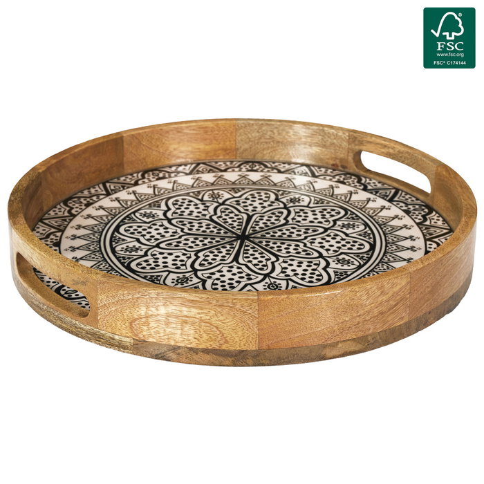 Home Deco Factory Bandeja Dune Negra Mirage Madera 35 cm Home Deco Factory Bandeja Dune Negra Mirage Madera 35 cm