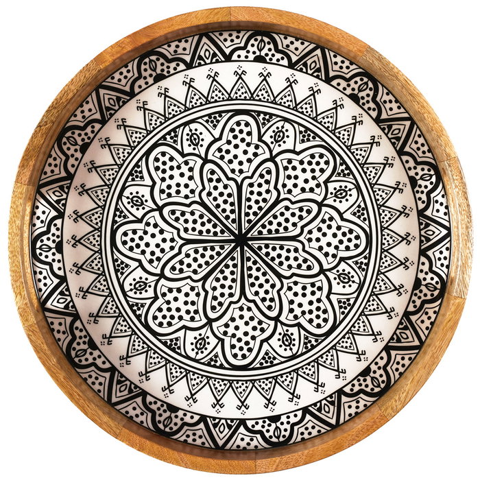 Home Deco Factory Bandeja Dune Negra Mirage Madera 35 cm Home Deco Factory Bandeja Dune Negra Mirage Madera 35 cm