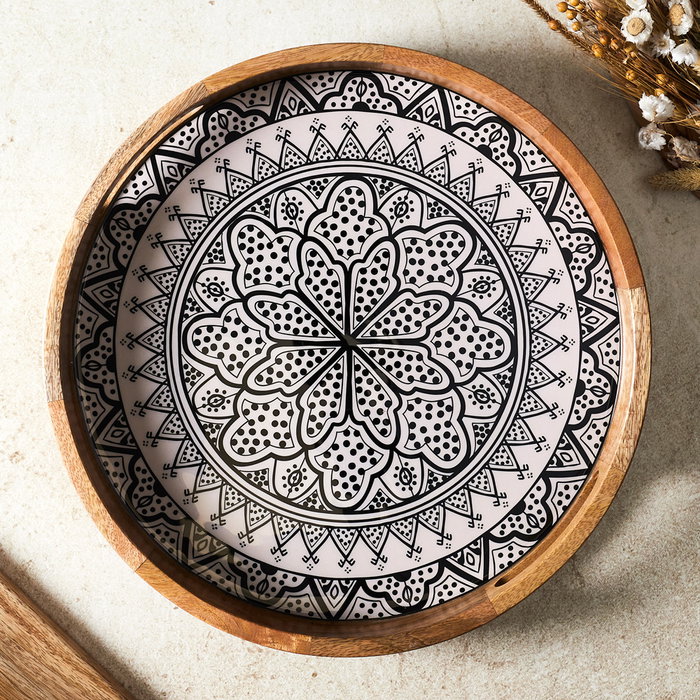 Home Deco Factory Bandeja Dune Negra Mirage Madera 35 cm Home Deco Factory Bandeja Dune Negra Mirage Madera 35 cm