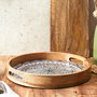 Home Deco Factory Bandeja Dune Negra Mirage Madera 35 cm