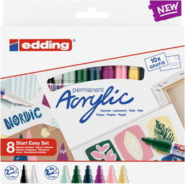 Marcador Acrylic Edding Surtido Estuche De 8