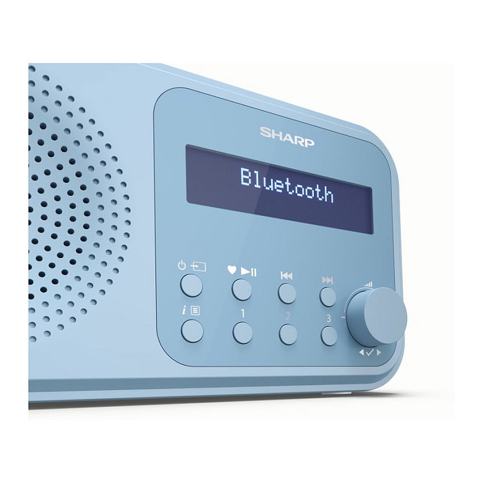 Sharp DR-P420(BL) Radio Portátil Digital con DAB/DAB+/FM, Bluetooth 5.0, Pantalla LCD, Alarma, USB, 16h Autonomía, Color Azul