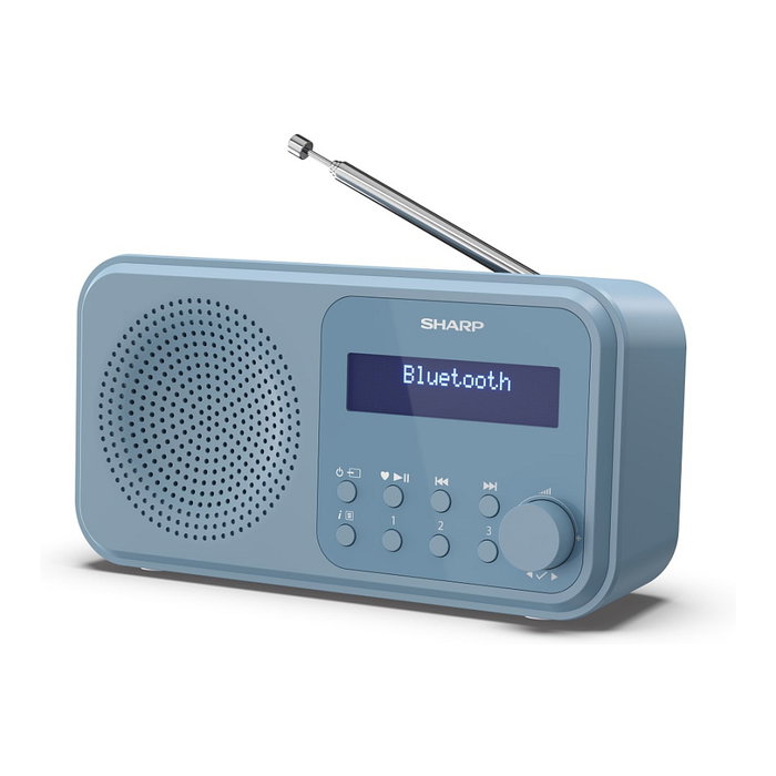 Sharp DR-P420(BL) Radio Portátil Digital con DAB/DAB+/FM, Bluetooth 5.0, Pantalla LCD, Alarma, USB, 16h Autonomía, Color Azul