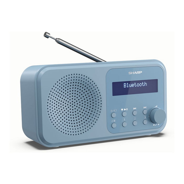 Sharp DR-P420(BL) Radio Portátil Digital con DAB/DAB+/FM, Bluetooth 5.0, Pantalla LCD, Alarma, USB, 16h Autonomía, Color Azul