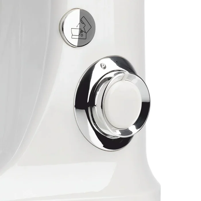 Haeger Glass Cake 700 Batidora de varillas con Bol de Vidrio 5L, 700W, Planetaria, Color Aguamarina y Blanco