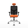 PIQUERAS Y CRESPO Silla de oficina Motilla Naranja y Negro