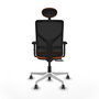 PIQUERAS Y CRESPO Silla de oficina Motilla Naranja y Negro