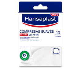 Hansaplast Compresas Estériles Gasas Suaves 7.5 x 7.5 cm para Primeros Auxilios Heridas 10 unidades