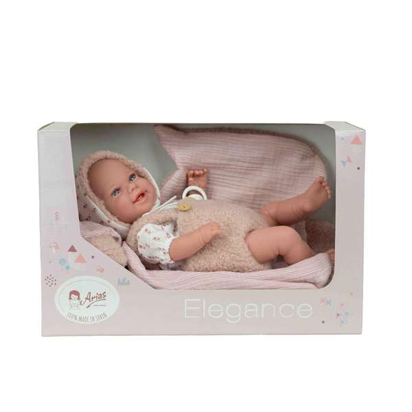Muñecas Arias - Muñeca Elegance Babyto Rosa 35 cm con Manta, Muñeco de Peso (en Español)