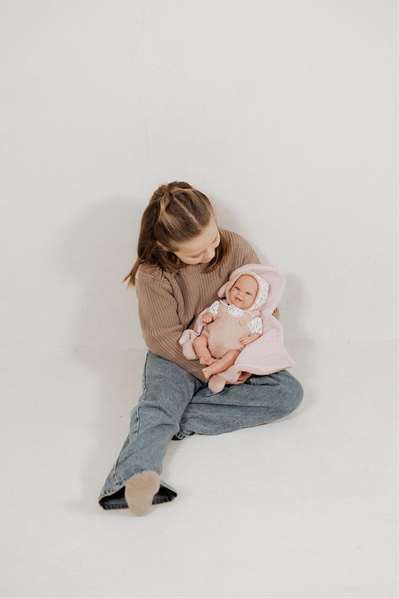 Muñecas Arias - Muñeca Elegance Babyto Rosa 35 cm con Manta, Muñeco de Peso (en Español)