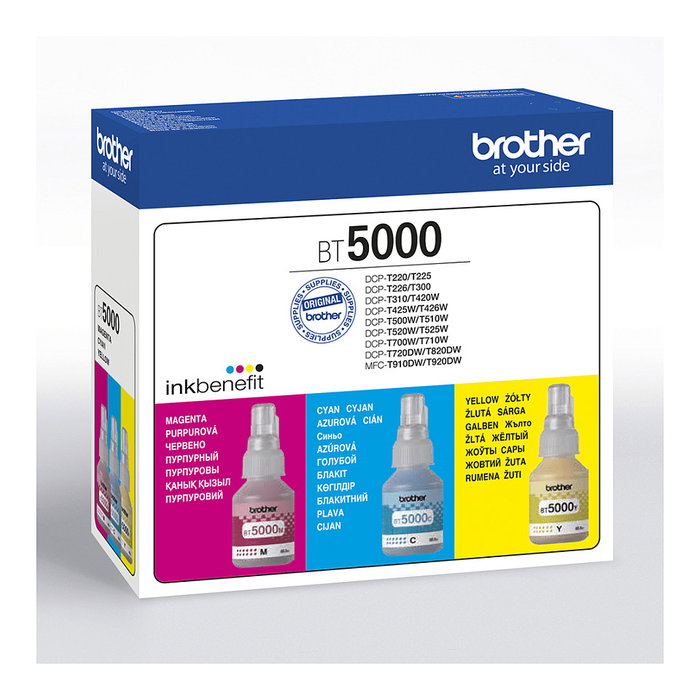 Brother BT5000CLVAL Value Pack de 3 piezas - 48,8 ml - Cian, Magenta, Amarillo Brother BT5000CLVAL Value Pack de 3 piezas - 48,8 ml - Cian, Magenta, Amarillo