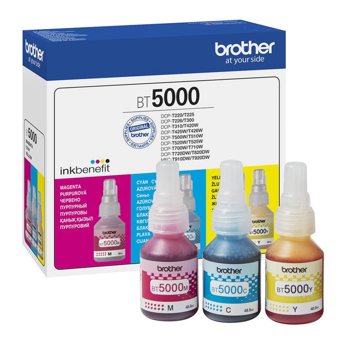 Brother BT5000CL Value Pack - Pack de 3 - 48,8 ml - Cian, Magenta, Amarillo